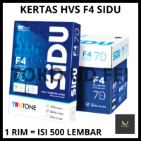 (1 RIM=500 LEMBAR) KERTAS HVS F4 SIDU/ KERTAS HVS F4/ KERTAS PRINT F4/ KERTAS FOTOCOPY F4