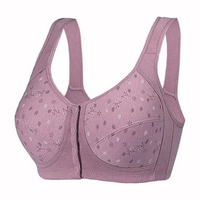 BH043 Bra Seamless Push Up Gesper Depan Beha Paruh Baya 46/105C Ungu
