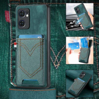 Magnet Case For OPPO Reno 10 8T 8 6 Pro Plus 7 5 7Z Find X5 X3 Lite Pro Textile Cloth Fabric Leather Card Wallet Back Case Cover