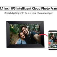 10.1 Inch Smart WiFi Digital Photo Frame 1280x800 HD IPS LCD Touch Screen, 360°Auto-Rotate, Motion Sensor, Built in 32GB Memory