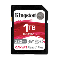 【Kingston 金士頓】Canvas React Plus SDXC UHS-II 280R/150W V60 1TB 記憶卡(SDR2V6/1TB)