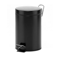 【KELA】簡約腳踏式垃圾桶 黑3L(回收桶 廚餘桶 踩踏桶)