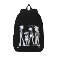 Gorillaz Rock Backpack Team Band Workout Backpacks Female Kawaii School Bags High Quality Big Rucksack