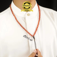 Kalung Tasbih Batu Merah Siam Delima ASLI Akik Alam Natural 99 butir