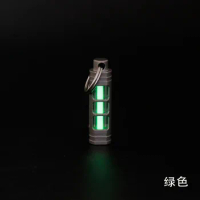 Titanium Alloy Self Luminous Tritium Tube Keychain Pendant 3.5 * 25mm Outdoor Camping Mountaineering for Men Women Gift