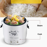 Mini Rice Cooker Car Household Portable Rice Cooker 1-2 People Multifunctional Rice Cooker 1L Water Food Heating Lunch Box