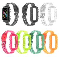New TPU Transparent Strap Wrist Band Watchband Frame Crystal Case For Huawei Honor Band 6 Band6 Smartband Wristband Bumper Cover