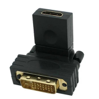 High quality DVI to HDMI compatible plug to female converter New24 1 female adapter DVI to HDMI 90 ° rotary adapter HD TV