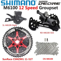 SHIMANO DEORE M6100 Groupset MTB Mountain Bike 1x12 Speed CSMZ901 11-51T Cassette Sprocket KMC X12 M6100 shifter Rear Derailleur