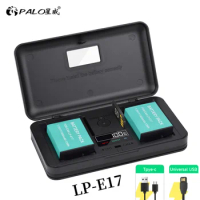 PALO LP-E17 LP E17 Battery+ 3 in 1 Smart Charger for Canon EOS RP 200 250D M3 M5 M6 750D 760D T6i T6s 800D 8000D 77D Kiss X8i