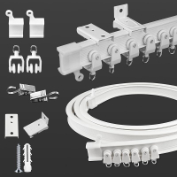 9.8FT Flexible Bendable Ceiling Curtain TrackCurved Slide Rail Curtain Rod with Track SystemRoom Div