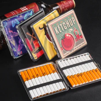 Fashion Cigarette Case 20 Pack Portable Leather Cigarette Holder Creative Personality Coarse Cigarette Storage Box