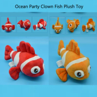 Clown Fish Ocean Party 25cm Plush Toy Soft Clownfish Stuffed Animals Cuddly Pillow Birthday Christmas Gift For Kids