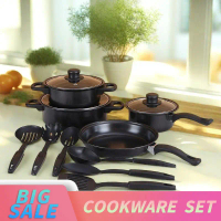 Panci Set Serbaguna Teflon Marble 13 Pcs Cookware Set Tutup Kaca Iniana Official Shop Kitchenware