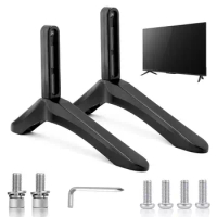 2pcs Universal Aluminum TV Stand Base Mount For Samsung For Vizio For Sony LCD TV Black Television Bracket Table Holder