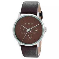 Ted Baker TED BAKER - Men's Watch - Silver Stainless Case - Brown Leather Strap - TE10023496