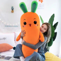 Carrot Stuffed Plush Toy Soft Kawaii Pillow Big Cartoon Plush Doll Baby Toys Washable Plushie Christmas Gifts for Kids Girls