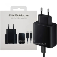 45W For SAMSUNG Super Fast Charging 2.0 Original EP-TA845 Charger 5A USB-C Cable For Galaxy S23 S22 Plus S20 Ultra Note10 A54 5G