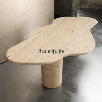 Natural Cave Stone Dining Table Charming Wind Shaped Large Dining Table Long Table Vintage Marble Conference