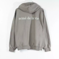 Acme De La Vie Hoodie ADLV BASIC TEXT WHITE GREY TAUPE ZIP HOODIE 100% ORIGINAL