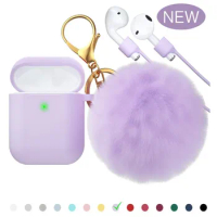 Case for Airpods Pro 2 1 Cute Luxury Hairball Airpods2 Earphone Protector Accsessories With Keychain Apple AirpodsPro Cases