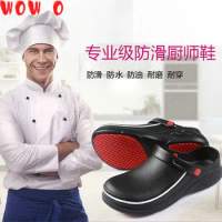 Slippers Non-slip Waterproof Oil-proof Kitchen Work Cook Shoes for Chef Master Hotel Restaurant Slippers