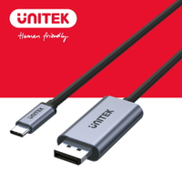 【樂天限定_滿499免運】UNITEK  4K 60Hz USB-C 轉 DisplayPort 1.2 影音線 2M  (Y-V1409A)
