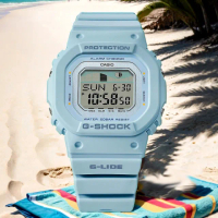 【CASIO 卡西歐】G-SHOCK 衝浪運動方形女錶 送禮 禮物 推薦(GLX-S5600-2)