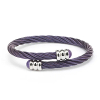 【CHARRIOL 夏利豪】CELTIC系列 紫水晶鋼索手環(04-1701-1165-8)