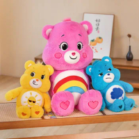 Miniso Cute Rainbow Bear Plush Toys Lovely Cartoon Bear Soft Stuffed Dolls Homdecor Sleeping Plush Pillows