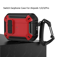 Switch Protective Cover For Airpods Pro 2 1 Case 2022 Shockproof Earphone Cover For Apple Airpods 1 2 3 Case Earbuds Key Hook