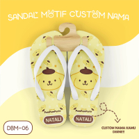 [SANDAL JEPIT V2] Pompompurin Custom Nama (DBM-06), JEPITNATION Sendal Jepit Cowo Pria Wanita Peremp