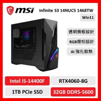 【微星特仕賣場】msi 微星 Infinite S3 14NUC5 1468TW 電競桌機 i5/32G/1T/4060