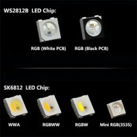 10~1000pcs WS2812B (4pins) 5050 SMD Black/White version WS2812B SK6812 Individually Addressable Digital RGB RGBW LED Chip DC5V