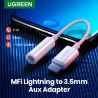 Ugreen MFI Certified Lightning to 3.5mm Headphone Jack Adapter for Apple iPhone 13 12 11 xs xr 8 pin Audio converter AUX Cable 7