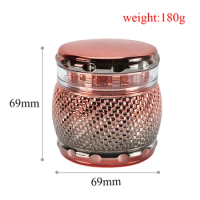 69mm 4 Layers Tobacco Grinder Colorful Herb Spice Pipes Smoking Accessories Grinder Crusher Randomly