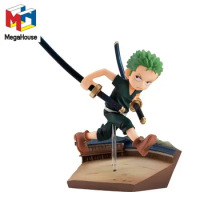 MegaHouse Original One Piece Anime Figure Roronoa Zoro Run and Run Action Figure Toys for Kids Gift Collectible Model Ornaments