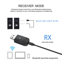 3in1 USB Bluetooth-compatible 5.0 Audio Transmitter Receiver Car Music Audio Aux Reciever Handsfree with 3.5mm Jack for TV PC