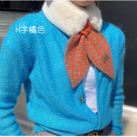 【HaNA 梨花】韓國高級時尚暖冬．毛織毛毛領Ｈ字母小圍巾圍脖
