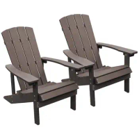 Brown Adirondack Chairs Set for Pool Garden Patio - Comfortable Outdoor Lounge Chairs Set makeup