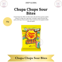 Chupa Chups Sour Bites 50g - Bite-Sized Soft & Chewy Gummy Candies with Tangy Sour Sugar Layer for K