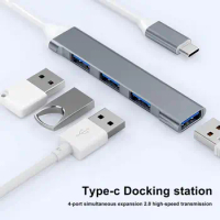 Multifunctional Docking Station 4 Port USB-C Hub Plug And Play High Speed Data Transfer Type-C/USB3.0 to USB2.0 Multi Splitter A
