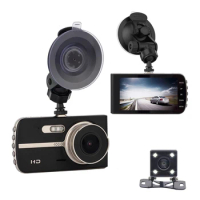 1080P Dash Cam 4 inch Driving Recorder LCD Screen Dual Cameras HD Impact