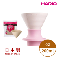 【HARIO】V60 Switch系列 浸漬式磁石濾杯02-200ml 糖果粉(聰明濾杯/浸漬式/陶瓷/手沖咖啡/浸泡/好璃澳)
