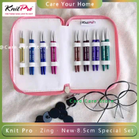 Knitpro Zing 8.5cm Special Interchangeable Circular Needles Set Swivel Removable Knitting Spokes Kit Knitting Tools Accessories