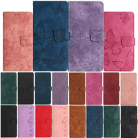 Butterfly Embossed Leather Case For Samsung Galaxy S20 FE S20 Ultra S10E S10 Note10 Plus Note 20 Wallet Flip Phone Cover Etui