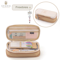 [SHARA]ANGOO Tempat Pensil Jumbo Estetik Pencil Case Korea Muat Banyak Free Gantungan