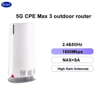 New Unlocked 5G CPE Max 3 Outdoor Router CPE Mesh Wifi 6 NSA+SA 5g Wifi Extender Router 5g Sim Card Antenna Gain Support RJ45
