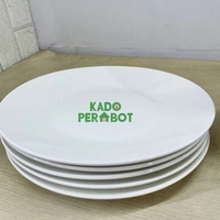 Piring Makan Keramik Polos - Piring Keramik Ceper - Piring Putih Bulan 6pcs