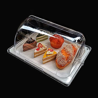 免運 開發票 托盤 透明面包罩蛋糕點心水果盤帶蓋 試吃盒保鮮涼菜冷餐自助餐展示盤